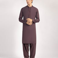 Blended Deep Purple Shalwar Kameez - J. Junaid Jamshed