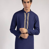 Blended Blue Kurta Trouser - J. Junaid Jamshed