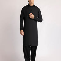 Blended Black Shalwar Kameez - J. Junaid Jamshed
