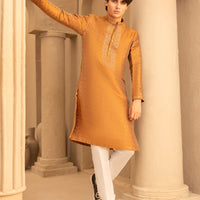 Polyester Tangerine Special Kurta - J. Junaid Jamshed