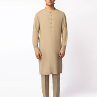 Blended Beige Kurta Trouser - J. Junaid Jamshed