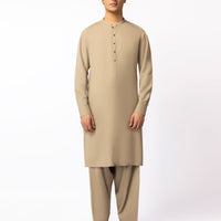 Blended Beige Shalwar Kameez - J. Junaid Jamshed
