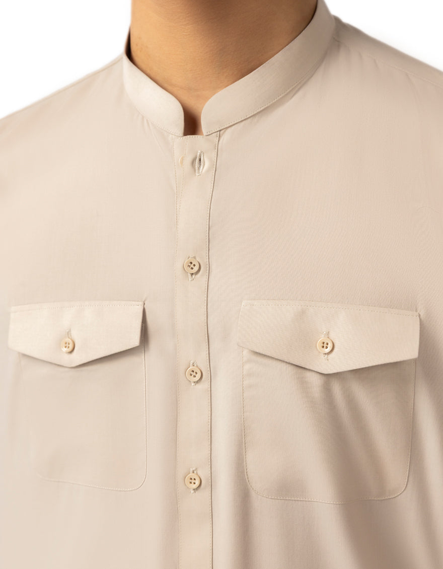 Blended Cream Kurta Trouser - J. Junaid Jamshed