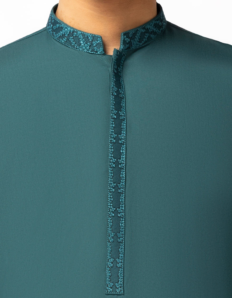 Blended Green Shalwar Kameez - J. Junaid Jamshed