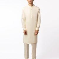 Blended Cream Kurta Trouser - J. Junaid Jamshed