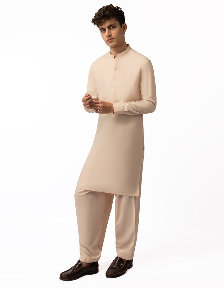 Blended Peach Shalwar Kameez - J. Junaid Jamshed