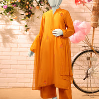 Lawn Ochre Stitched Suit - J. Junaid Jamshed