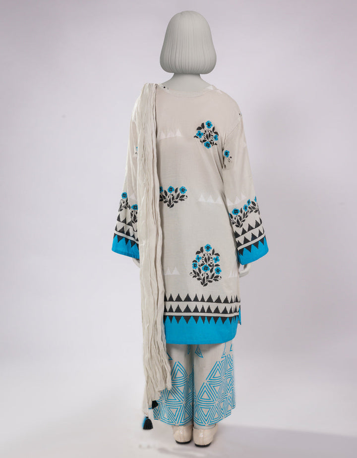 Lawn Beige Stitched Suit - J. Junaid Jamshed