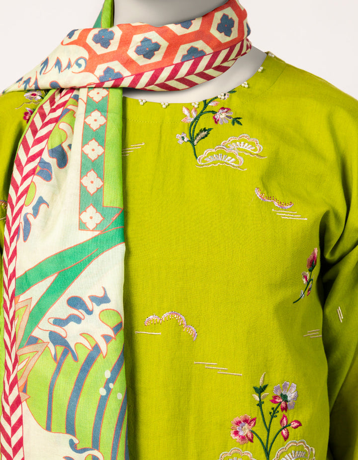 Cambric Green Stitched Suit - J. Junaid Jamshed