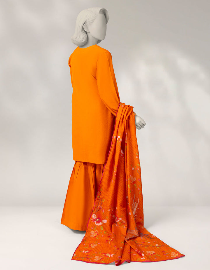 Cambric Orange Stitched Suit - J. Junaid Jamshed