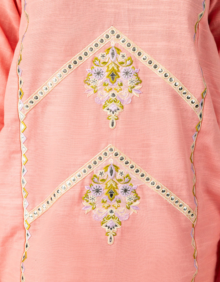 Light Khaddar Slub Pink Stitched Suit - J. Junaid Jamshed