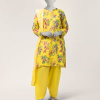 Lawn Yellow Stitched Suit - J. Junaid Jamshed