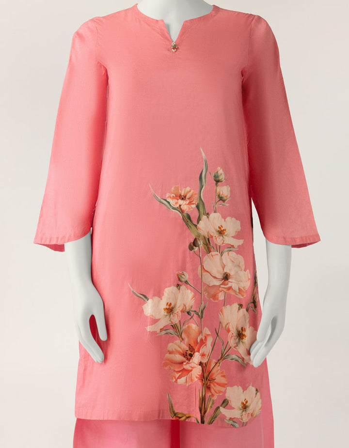 Dobby Pink Stitched Suit - J. Junaid Jamshed