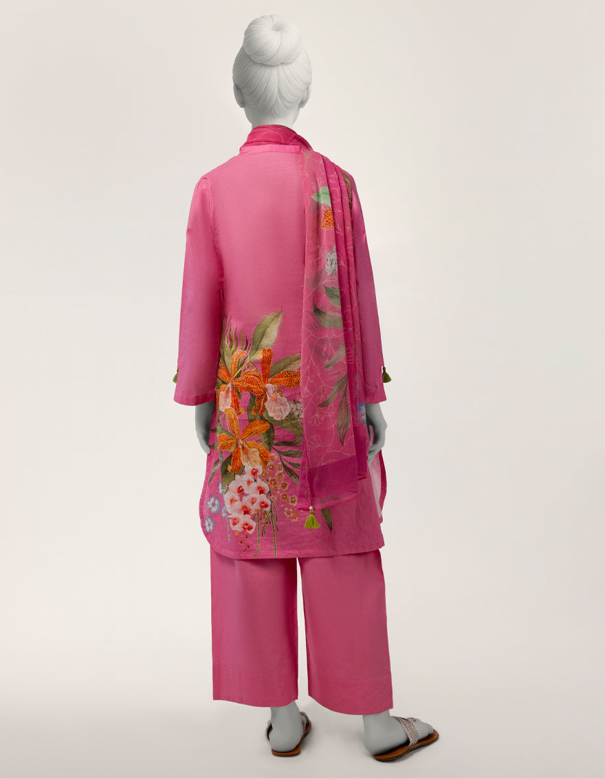 Dobby Pink Stitched Suit - J. Junaid Jamshed