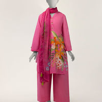 Dobby Pink Stitched Suit - J. Junaid Jamshed
