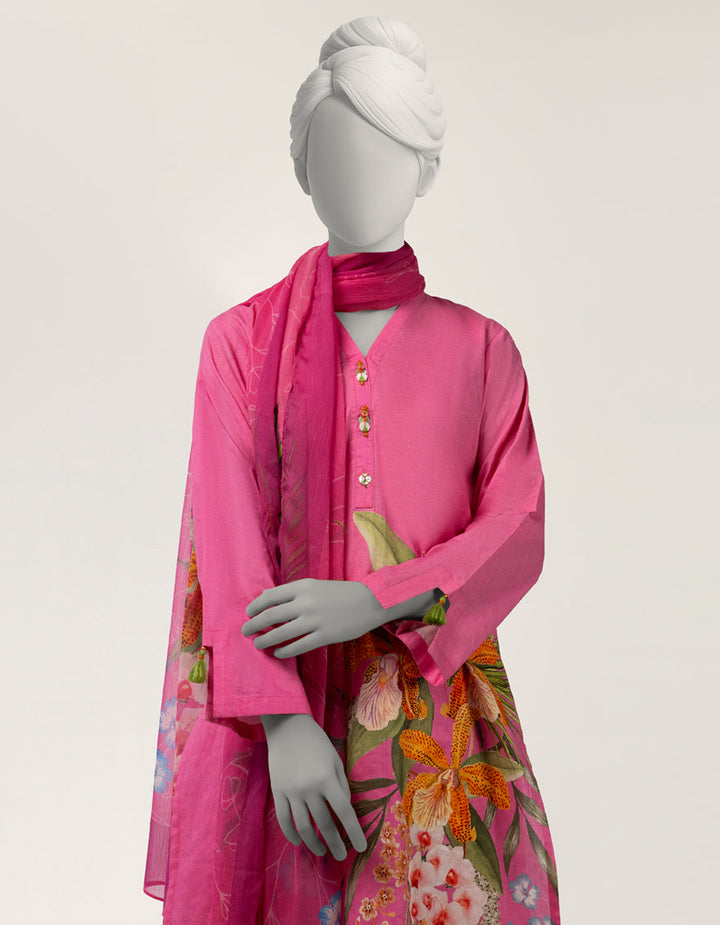 Dobby Pink Stitched Suit - J. Junaid Jamshed