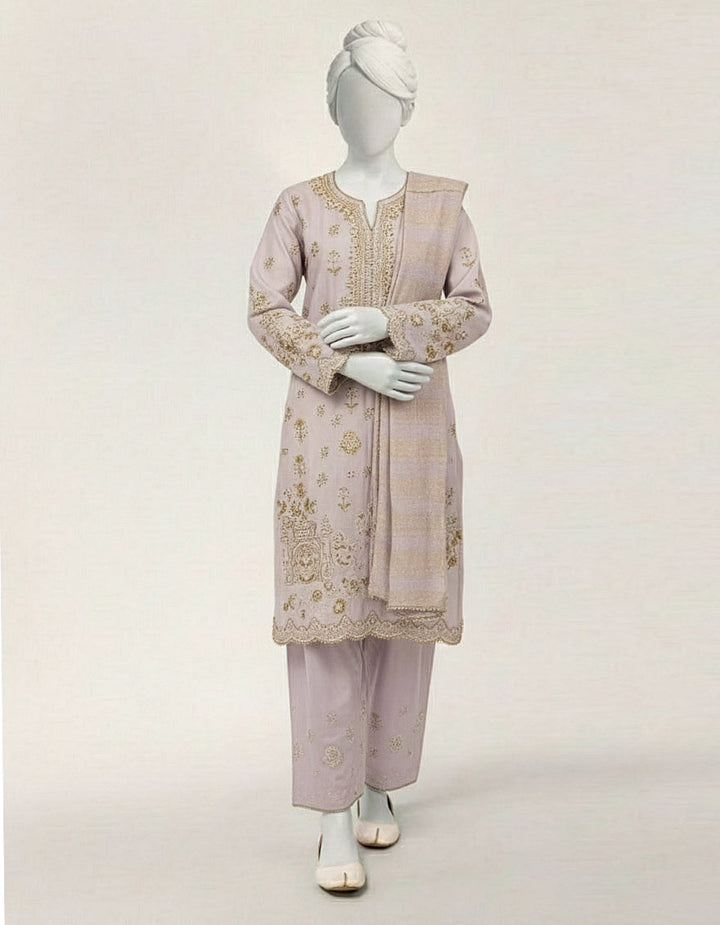 Lawn Lilac Stitched Suit - J. Junaid Jamshed
