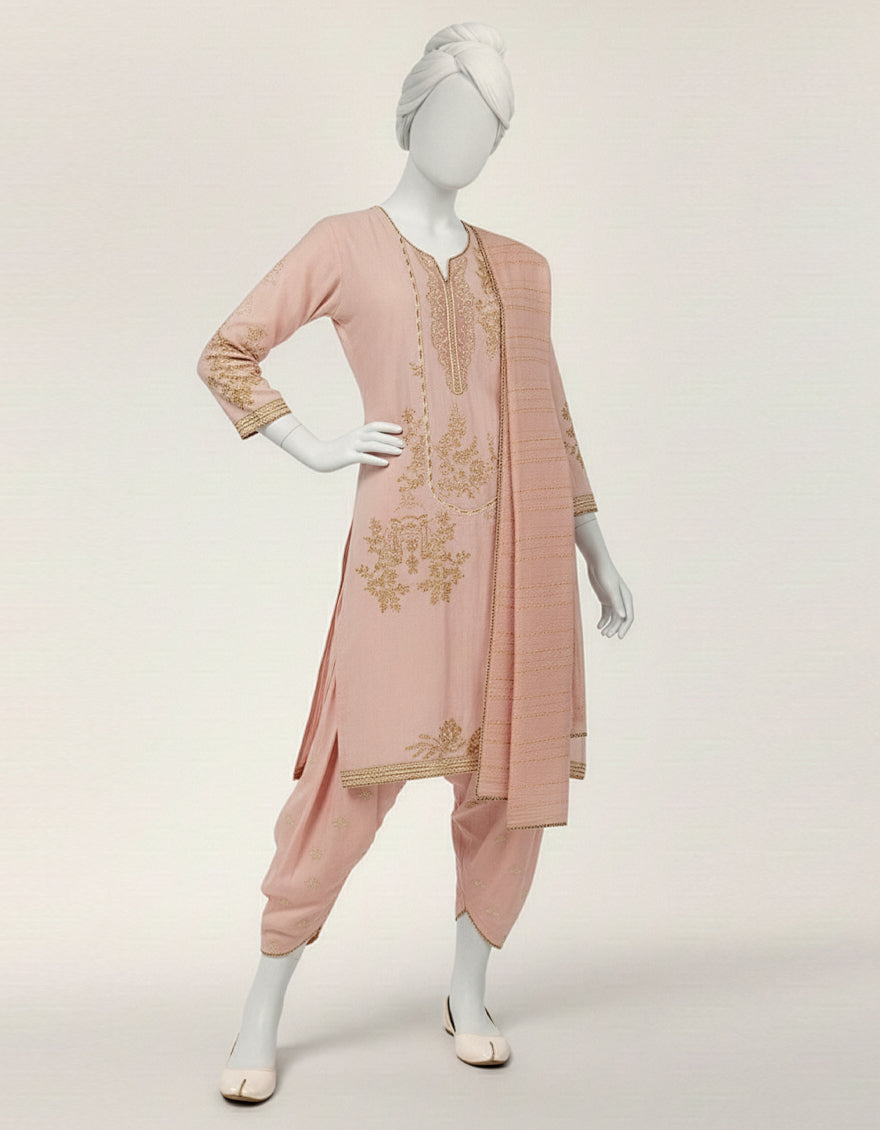 Lawn Pink Stitched Suit - J. Junaid Jamshed