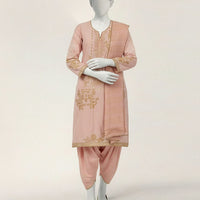 Lawn Pink Stitched Suit - J. Junaid Jamshed