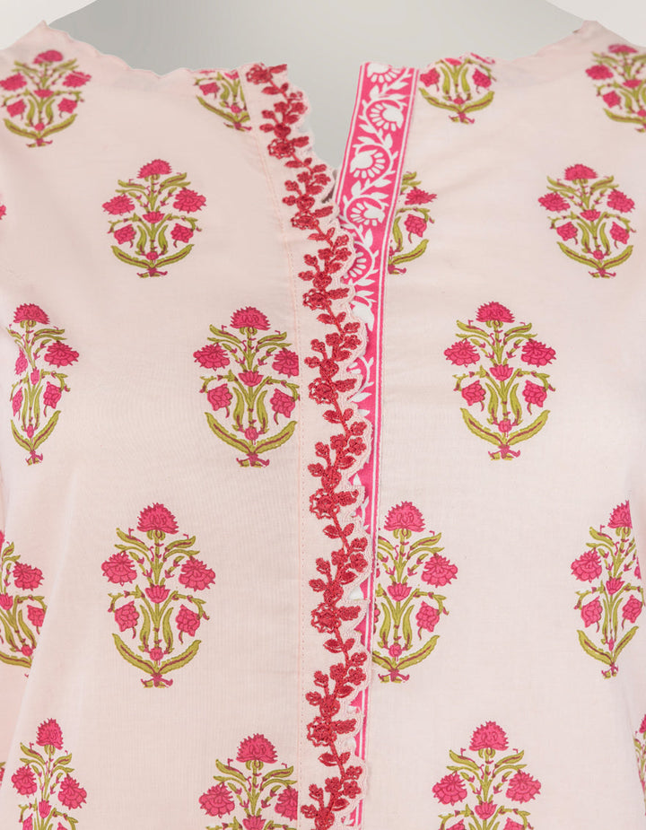 Lawn Pink Stitched Suit - J. Junaid Jamshed