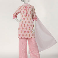 Lawn Pink Stitched Suit - J. Junaid Jamshed