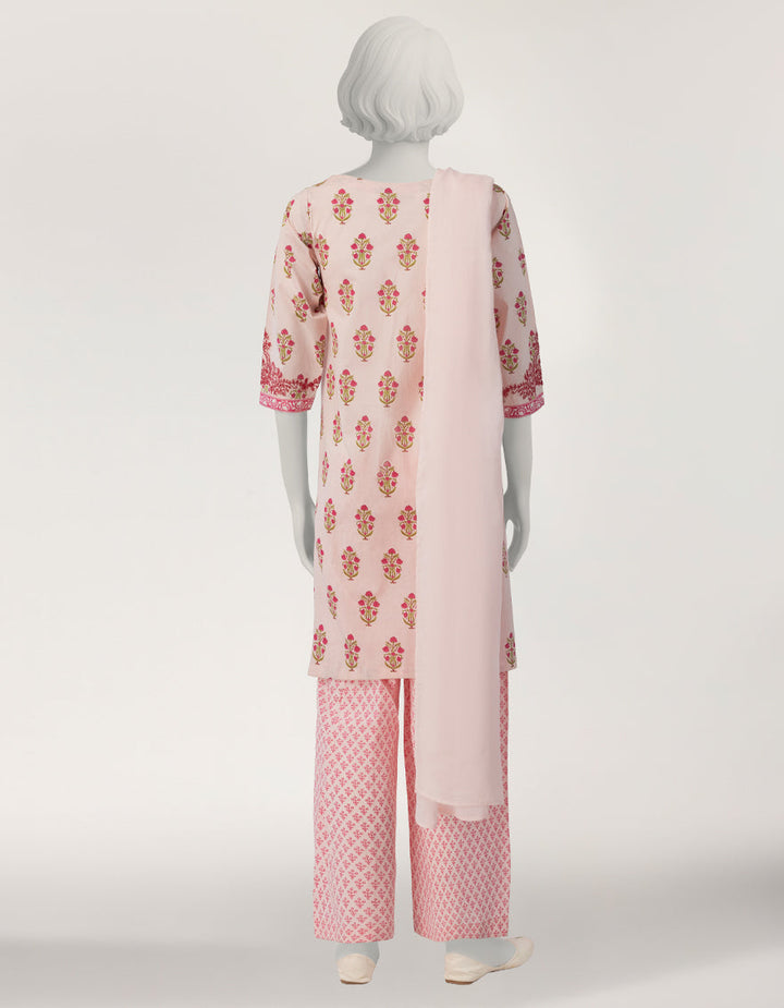 Lawn Pink Stitched Suit - J. Junaid Jamshed