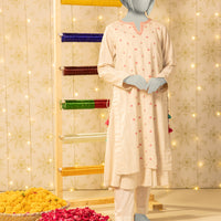 Textured White Kurti - J. Junaid Jamshed