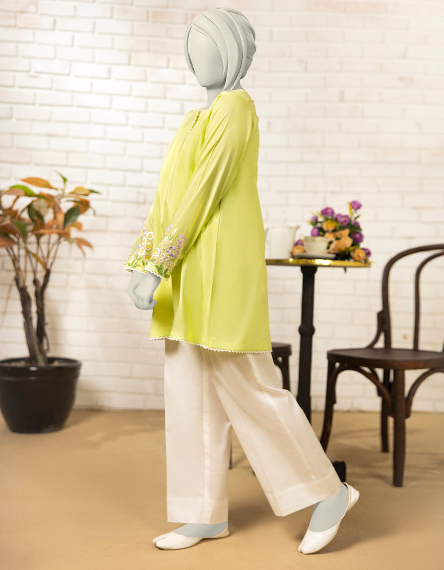Lawn Green Kurti - J. Junaid Jamshed