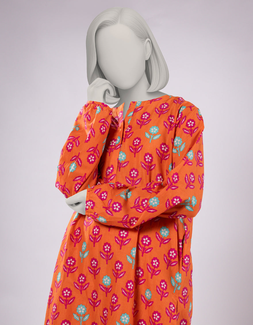 Lawn Orange Kurti - J. Junaid Jamshed