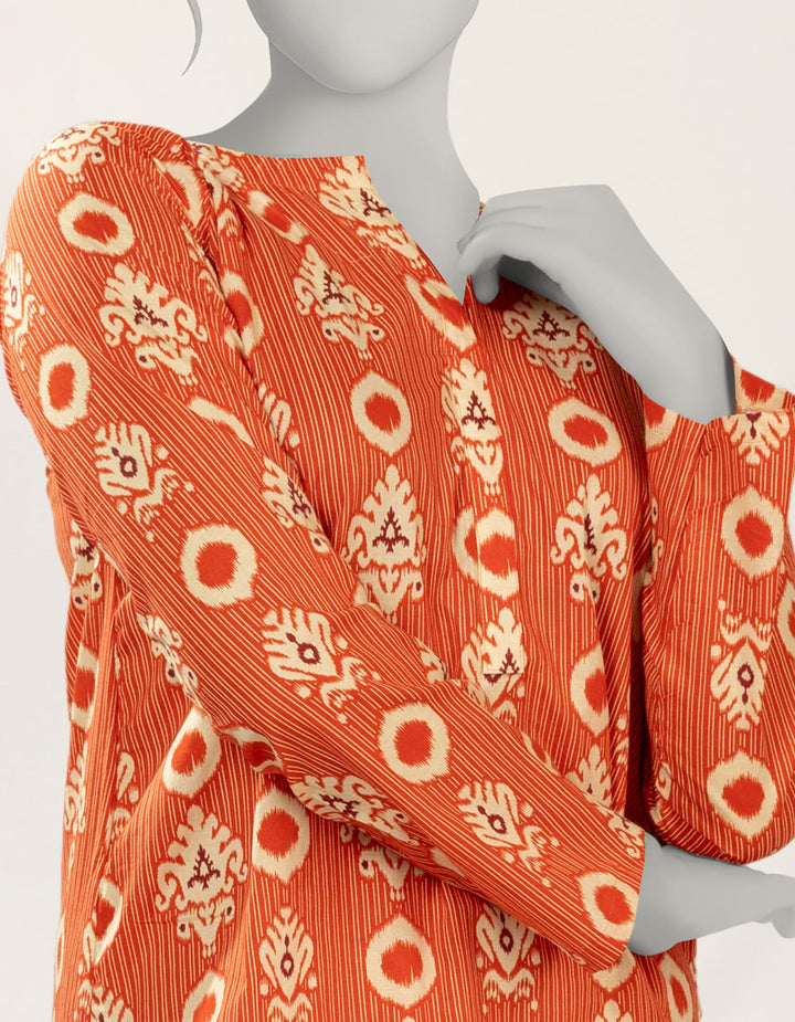 Lawn Orange Kurti - J. Junaid Jamshed