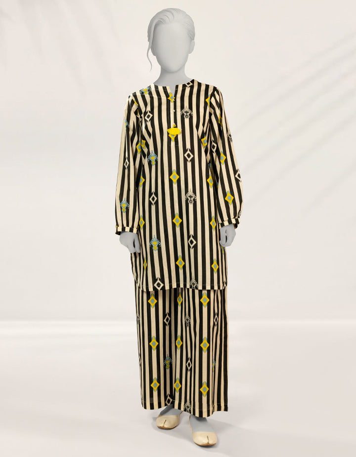Lawn Off White Kurti - J. Junaid Jamshed