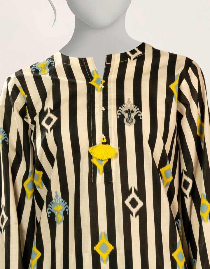 Lawn Off White Kurti - J. Junaid Jamshed