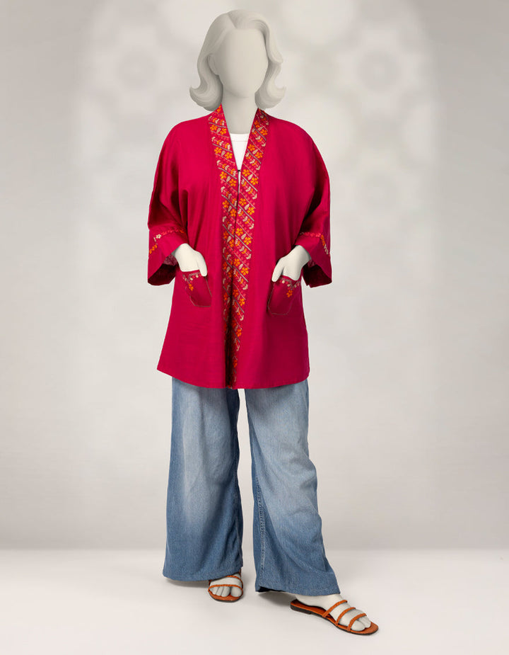Khaddar Pink Kurti - J. Junaid Jamshed