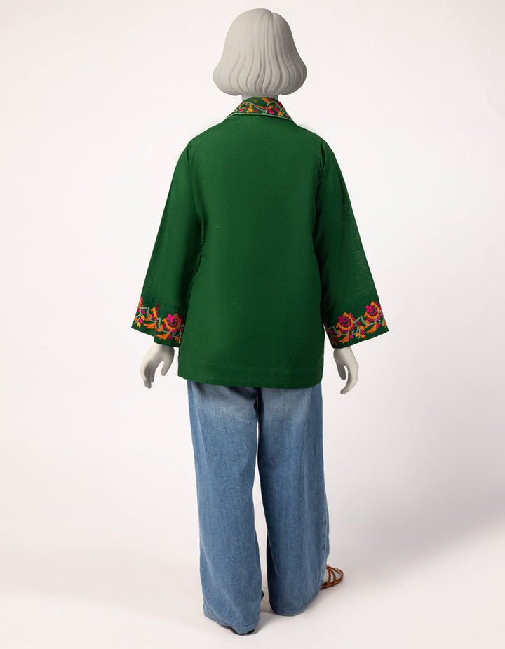 Khaddar Green Kurti - J. Junaid Jamshed