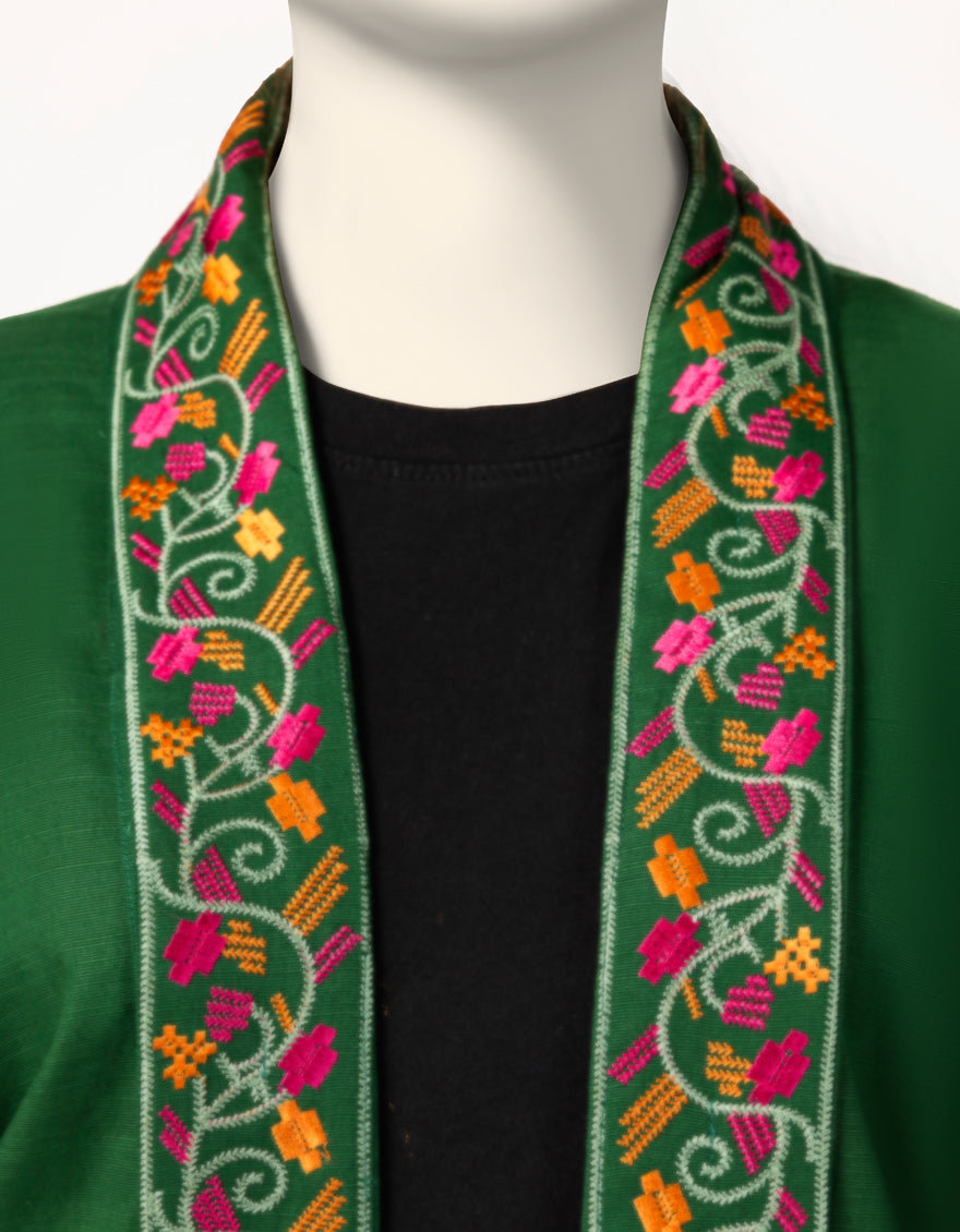 Khaddar Green Kurti - J. Junaid Jamshed