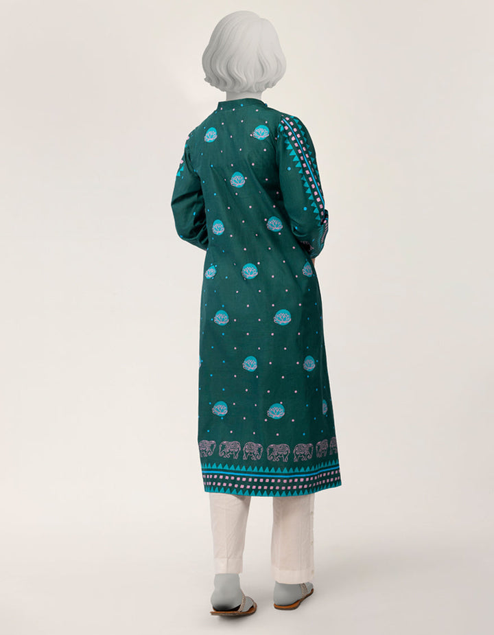 Lawn Green Kurti - J. Junaid Jamshed
