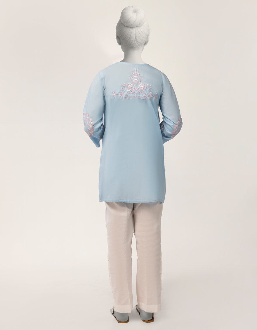 Lawn Blue Kurti - J. Junaid Jamshed