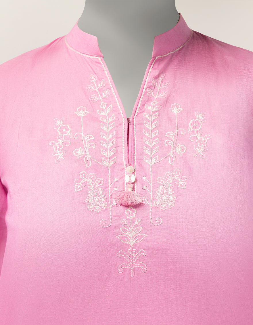 Lawn Pink Kurti - J. Junaid Jamshed