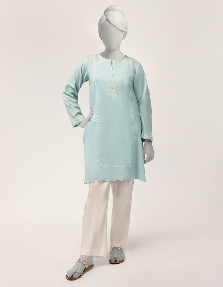 Lawn Turquoise Kurti - J. Junaid Jamshed