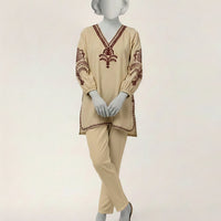 Textured Off White Kurti - J. Junaid Jamshed