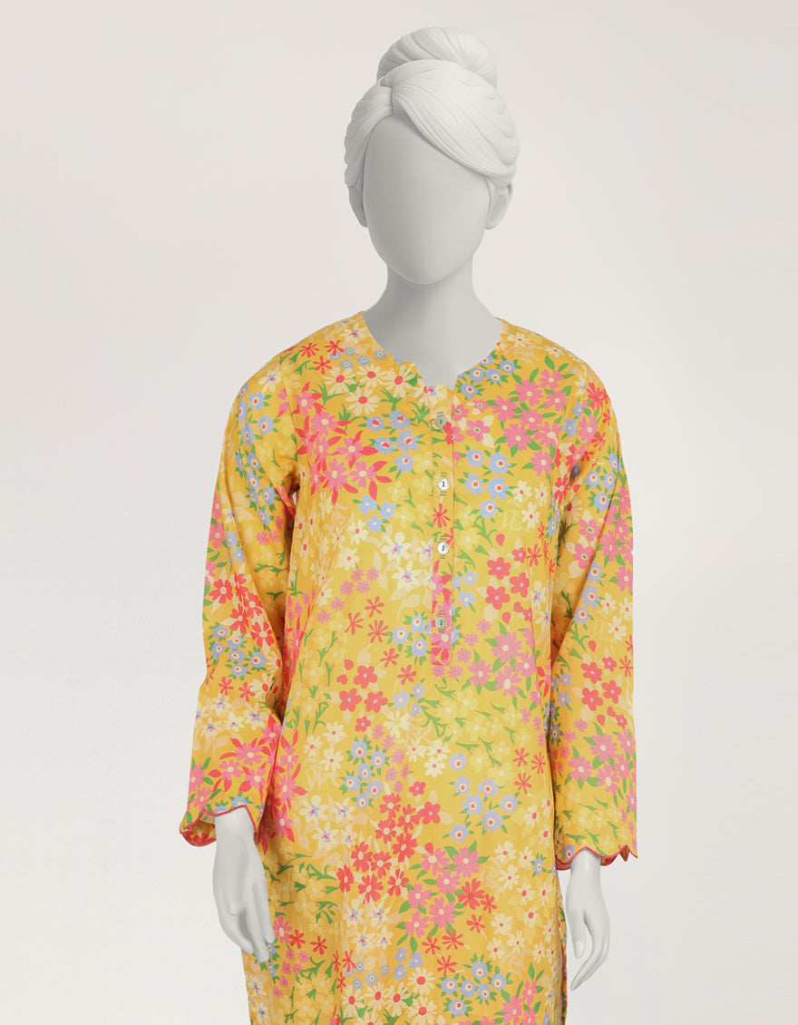 Lawn Yellow Kurti - J. Junaid Jamshed