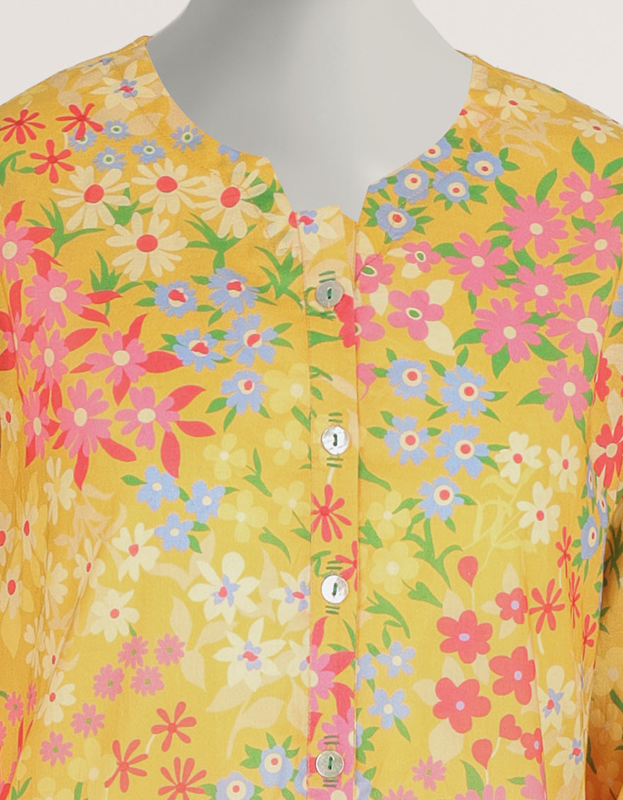 Lawn Yellow Kurti - J. Junaid Jamshed