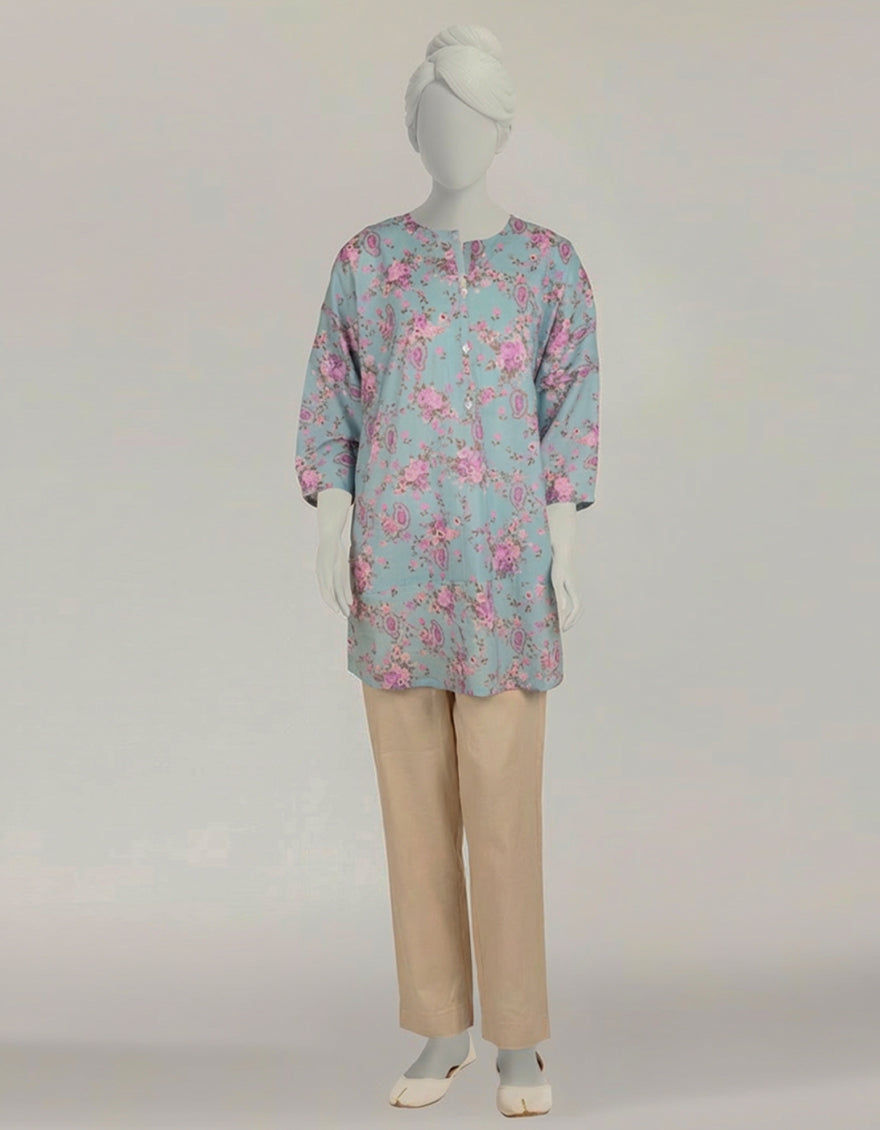 Lawn Blue Kurti - J. Junaid Jamshed