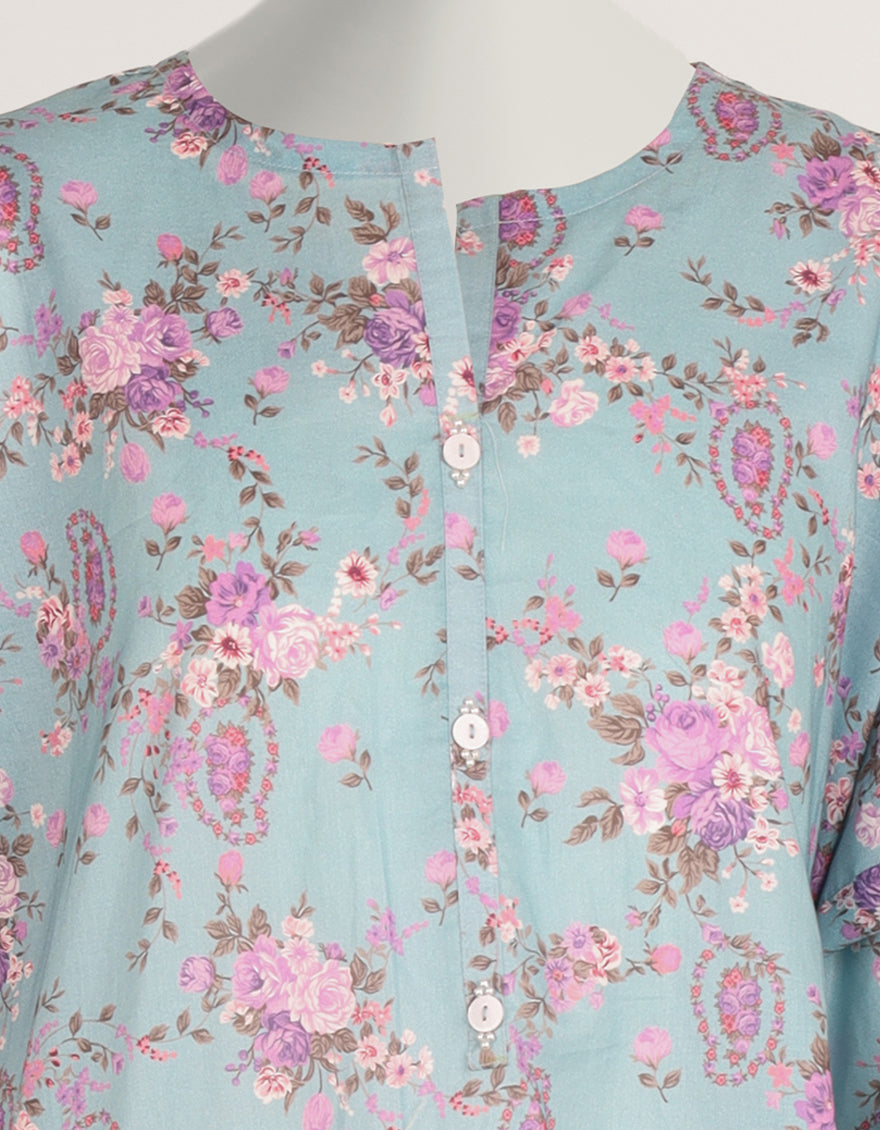Lawn Blue Kurti - J. Junaid Jamshed