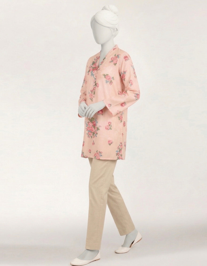 Lawn Pink Kurti - J. Junaid Jamshed