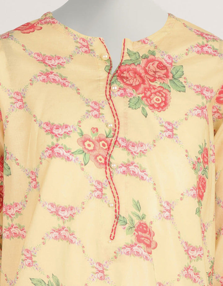Lawn Cream Kurti - J. Junaid Jamshed