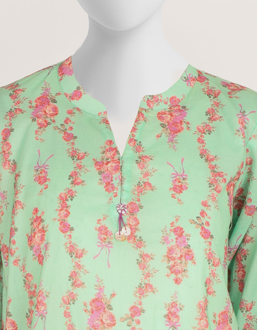 Lawn Green Kurti - J. Junaid Jamshed