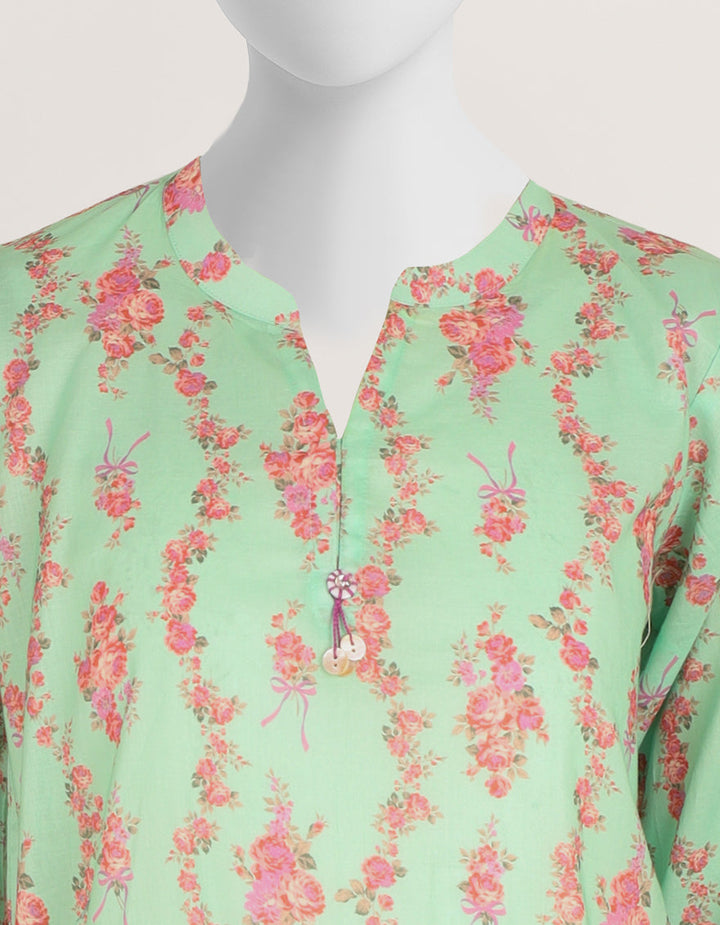 Lawn Green Kurti - J. Junaid Jamshed