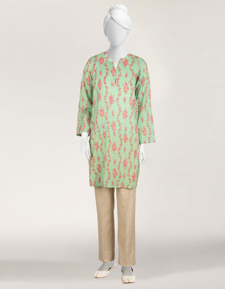 Lawn Green Kurti - J. Junaid Jamshed