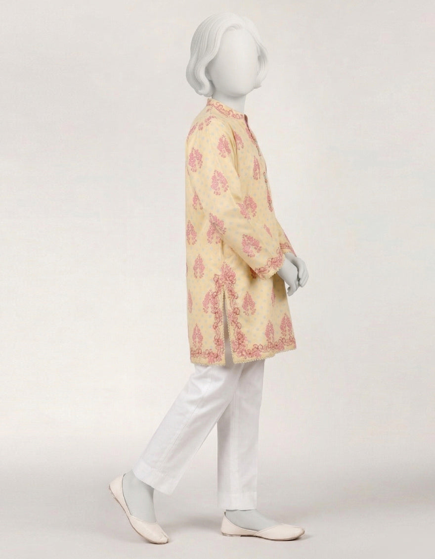 Lawn Yellow Kurti - J. Junaid Jamshed